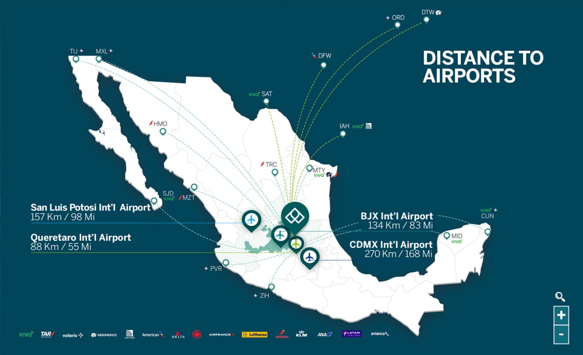 airport map mexico